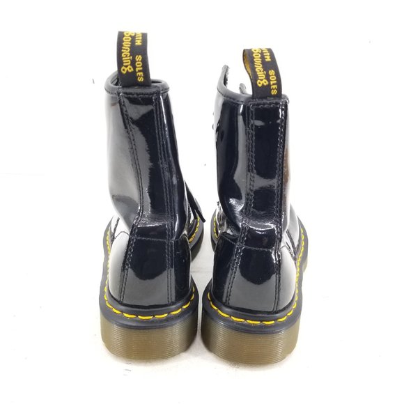 Dr. Doc Martens Womens Size 7 Black Patent Leather Combat Boots 1460W - Picture 3 of 8
